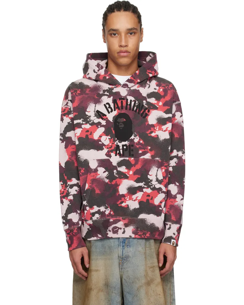 BAPE Red Map Camo Hoodie Red-red