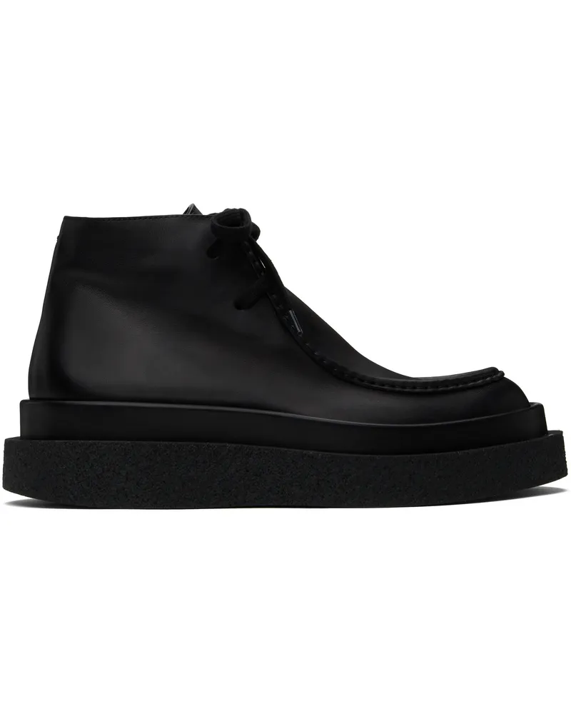 Jil Sander Black Low Lace-Up Boots 001