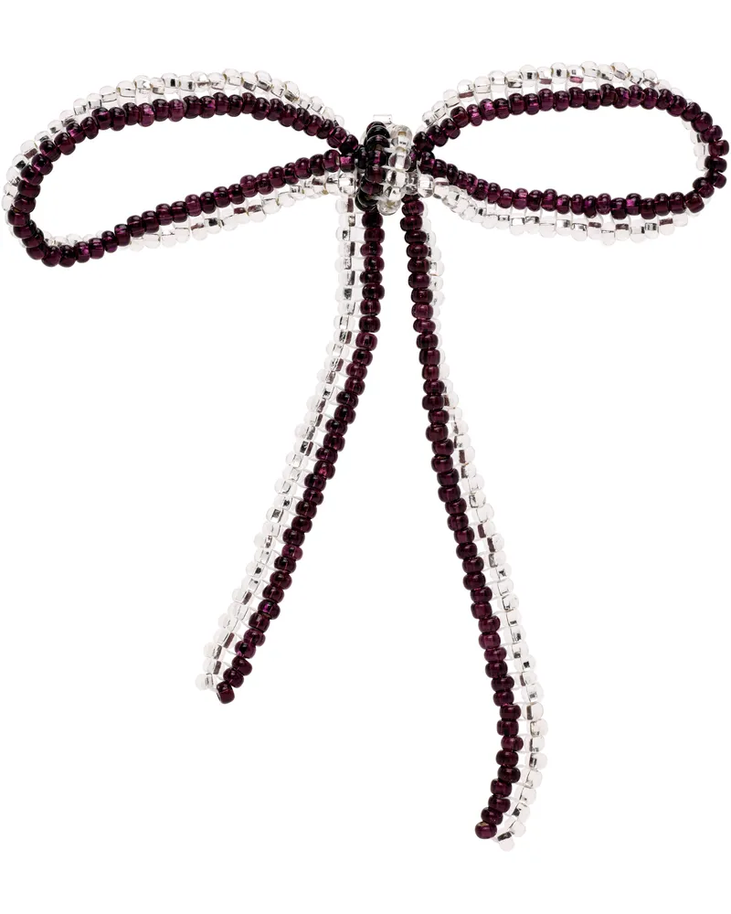 PURA UTZ Striped Sad Bow Ear Stick Single Earring Silver