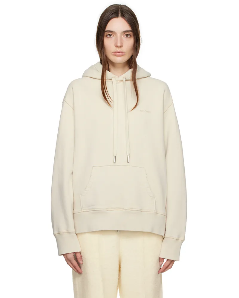 AMI Paris Off-White Fade Out Hoodie Ivory