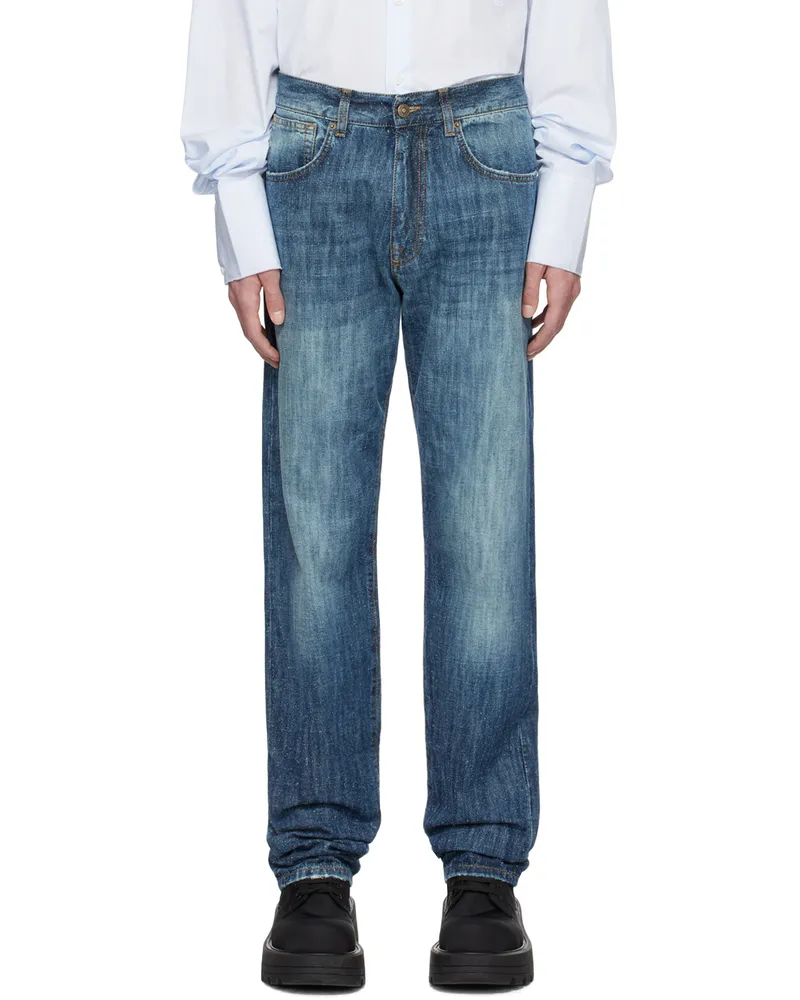 FourTwoFour on Fairfax Blue Faded Jeans Stone