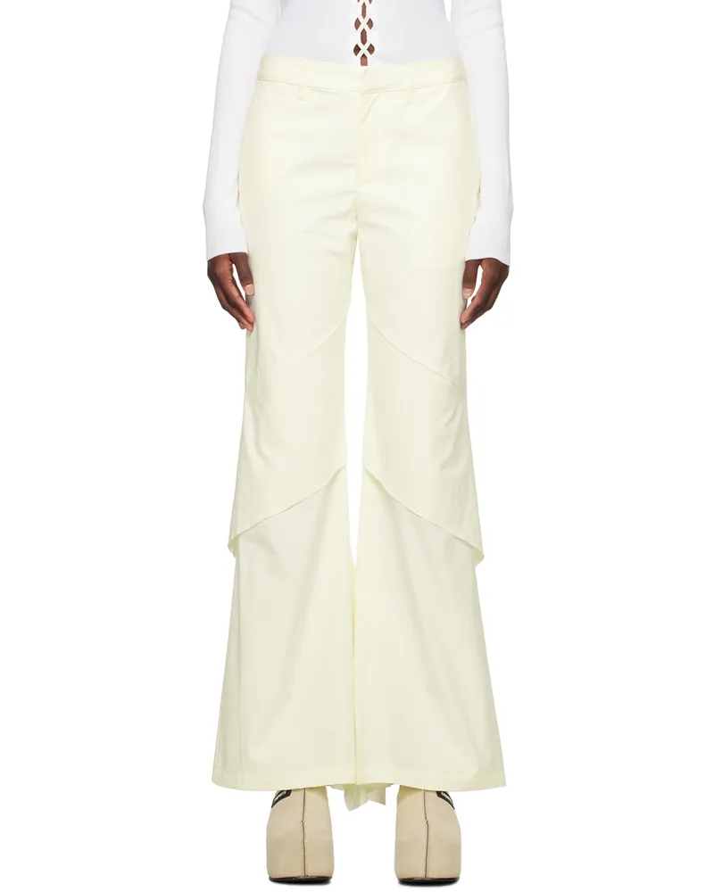 Dion Lee Off-White Drape Trousers Ivory