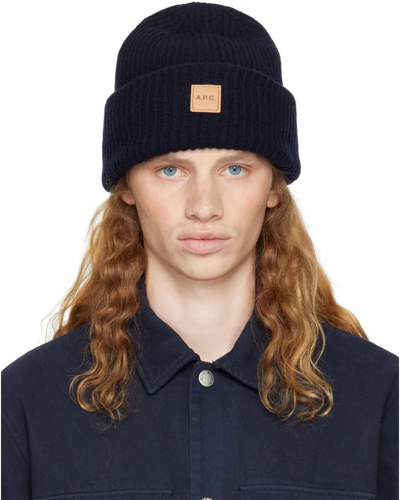 A.P.C. Navy Michele Knit Beanie Iak