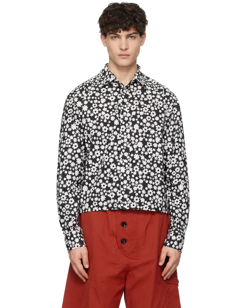 Marni Black Pop Fields Long Sleeve Shirt Pfn99