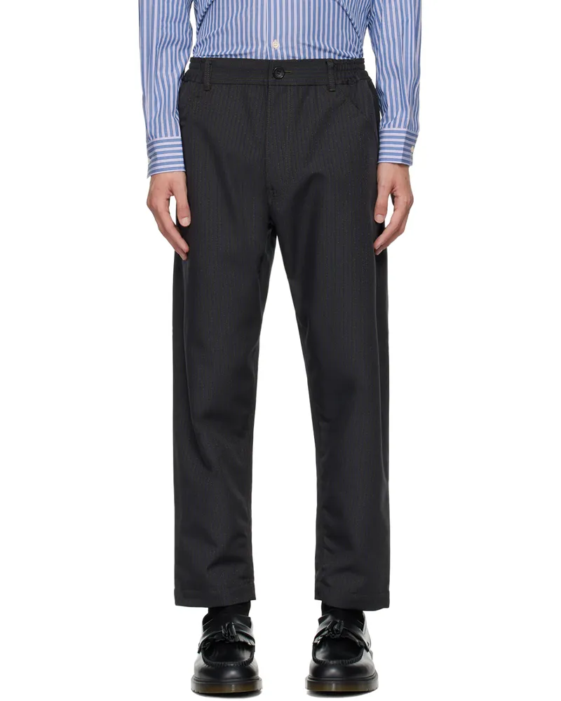 Comme des Garçons Brown Pinstripe Trousers 1