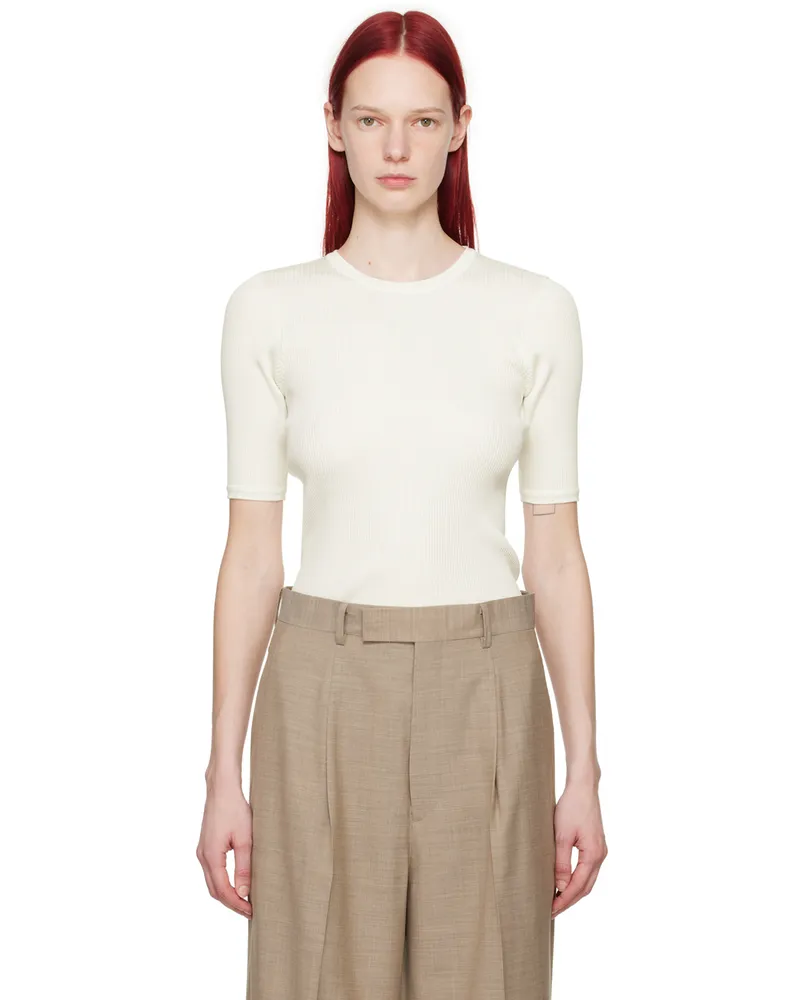 AURALEE White Rib T-Shirt White