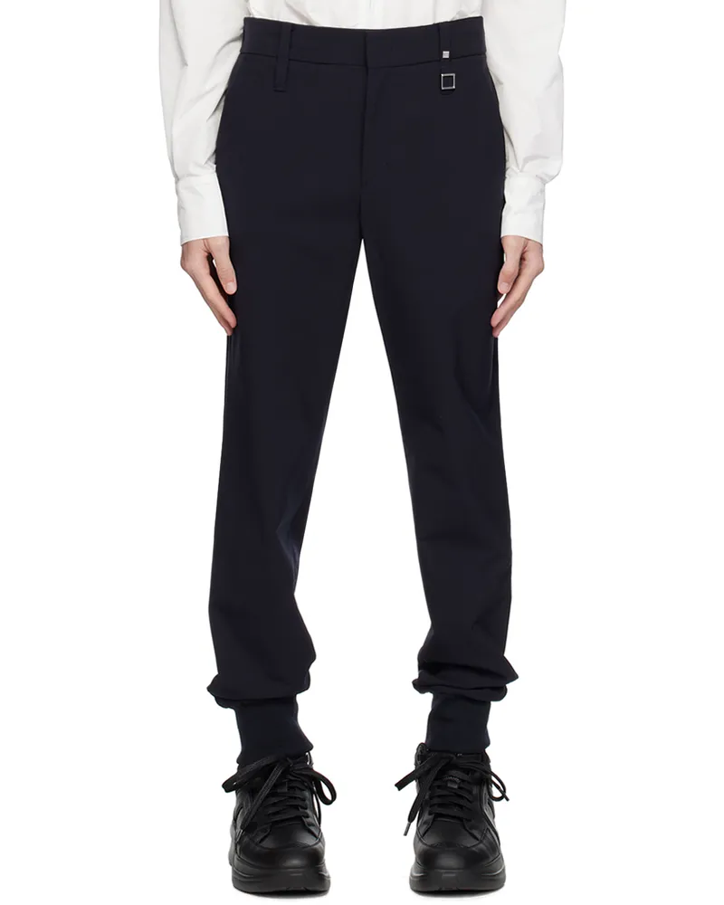 Wooyoungmi Navy Cuffed Trousers Navy