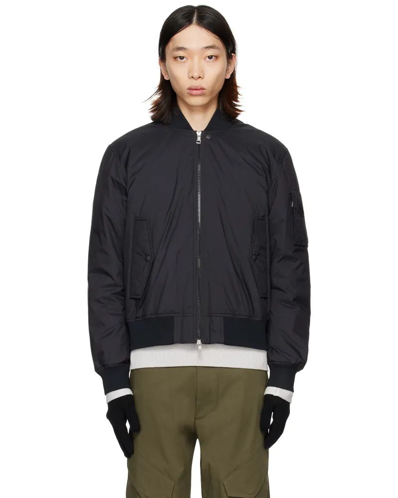 Moncler Black Patnem Down Bomber Jacket Black