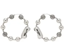 Silver 'The Monogram Ball Chain Hoop' Earrings