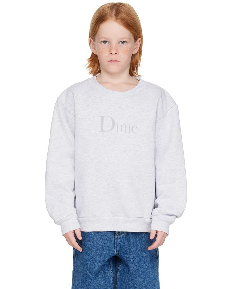 Dime Kids Gray Printed Sweatshirt Ash