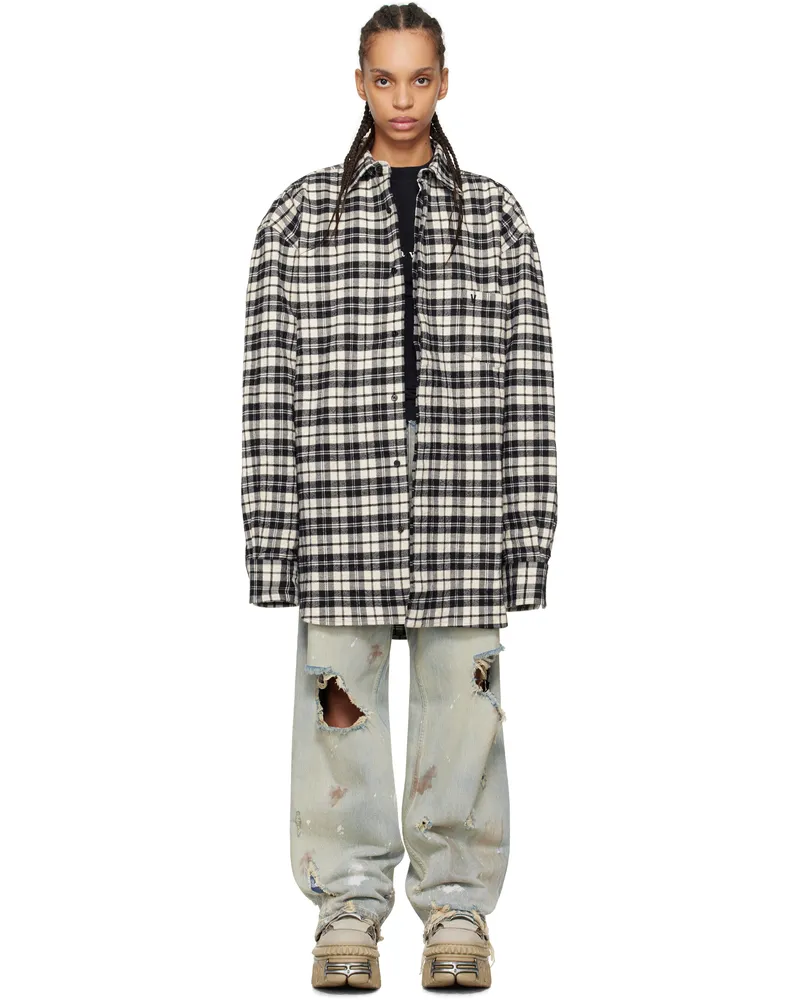 VETEMENTS Black Metalized Wrinkled Pyjama Shirt Black