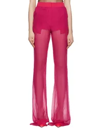 Nensi Dojaka Pink Sheer Trousers Fuchsia