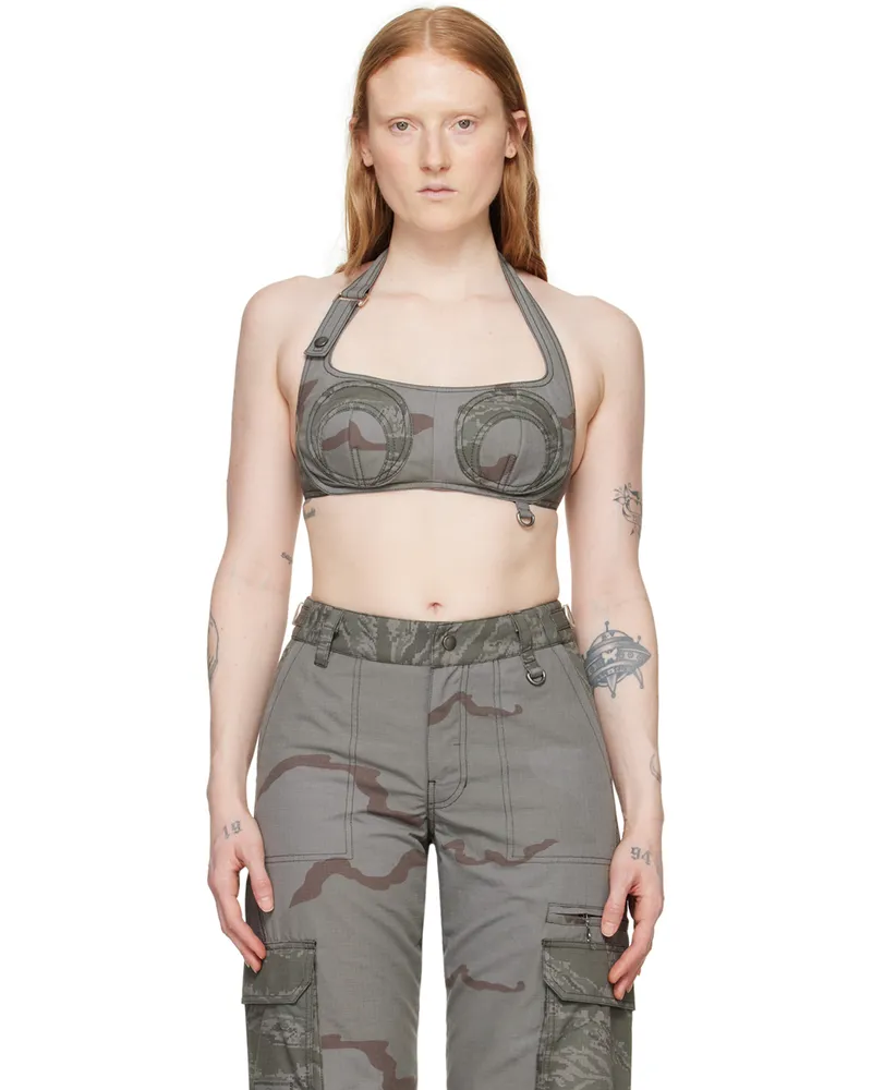 Marine Serre Gray Regenerated Camo Bra Gr90