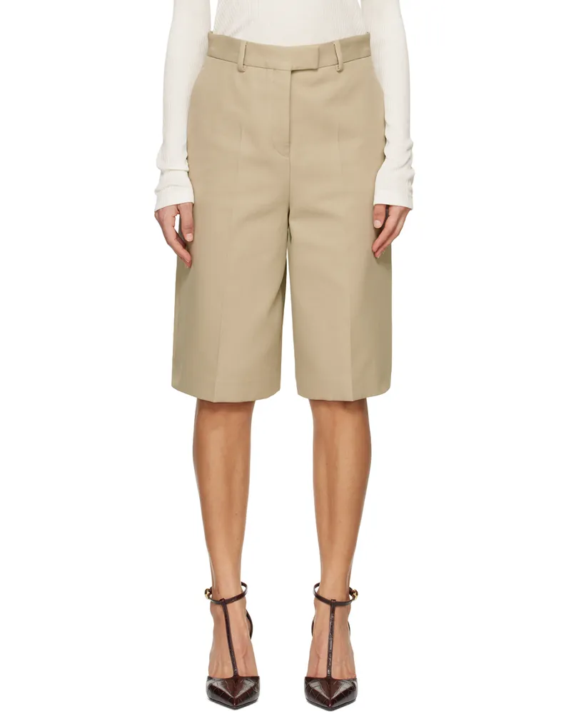 Ferragamo Beige Four-Pocket Shorts 001