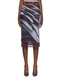 Miaou Gray Maria Midi Skirt Feather