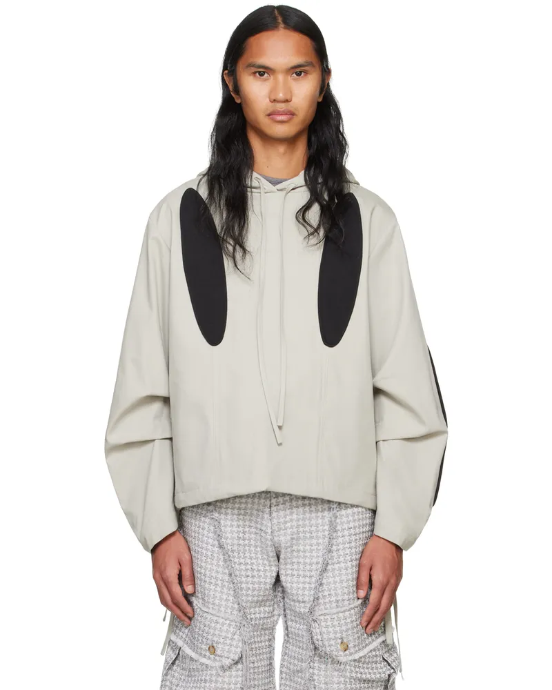 Strongthe Gray & Black Shield Jacket Grey