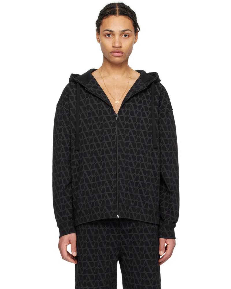 Valentino Garavani Black Iconographe Hoodie St.