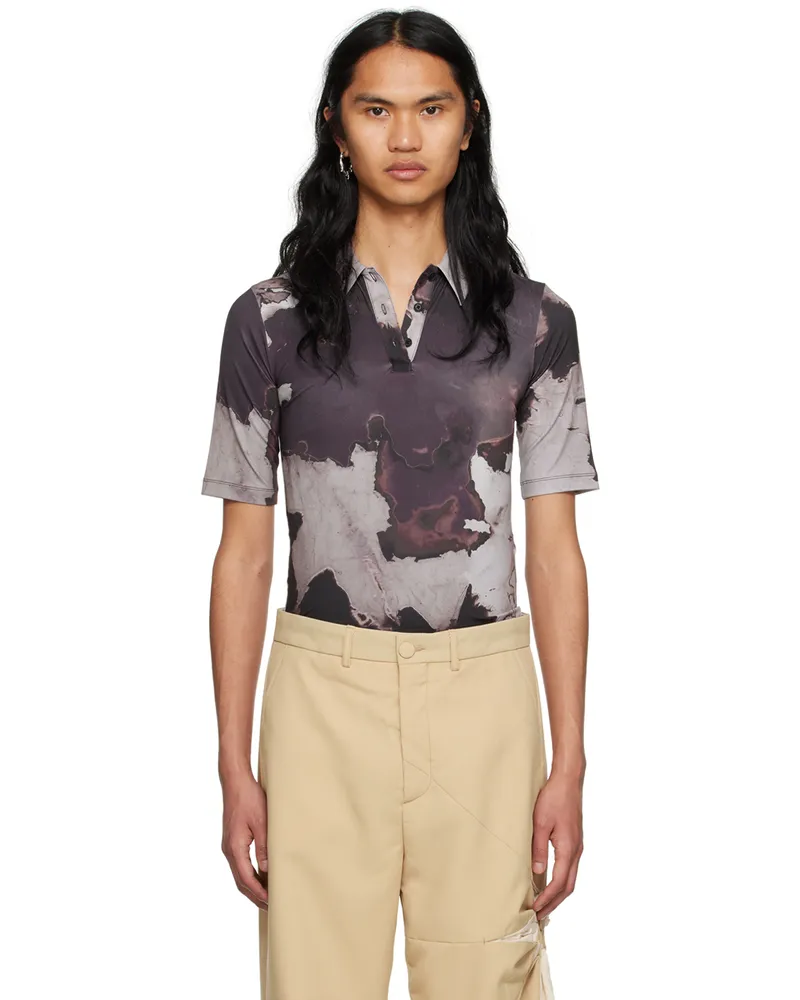 KUSIKOHC Brown Printed T-Shirt Ash