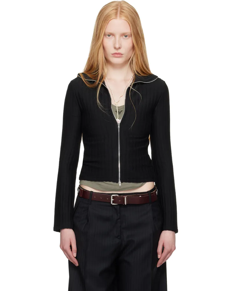 Our Legacy WORK SHOP Emporio Armani Black Isola Full Zip Jacket Soffio