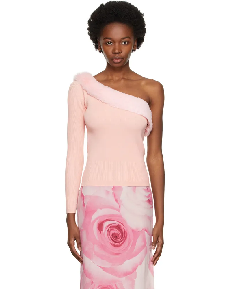 Blumarine Pink Open Shoulder Sweater N0123