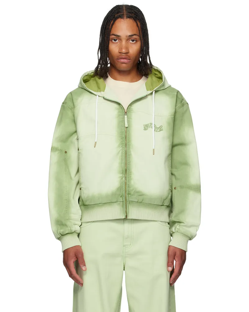 Dime Green Hooded Utility Jacket Matcha