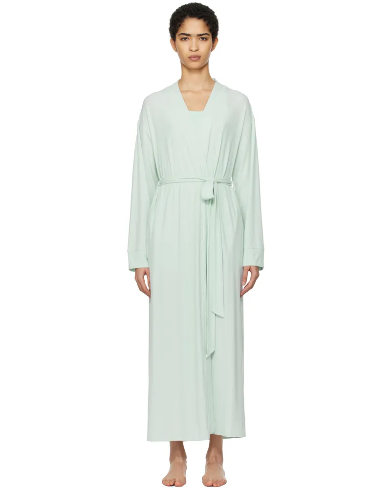 SKIMS Blue Soft Lounge Long Robe Frost