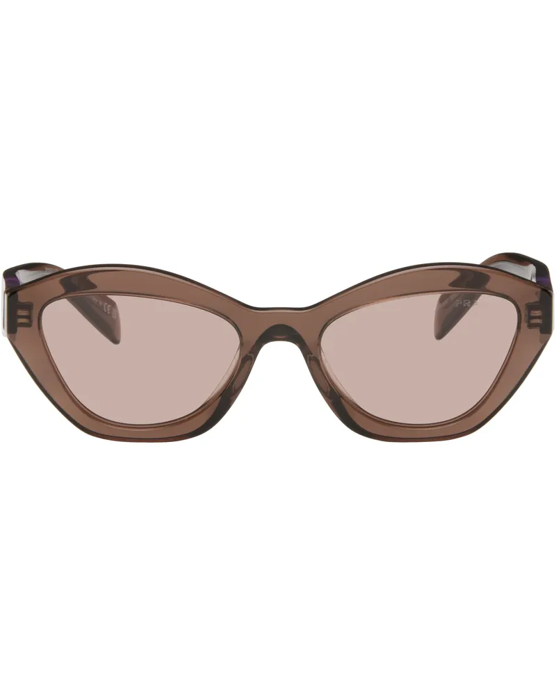 Prada Brown Angular Butterfly Acetate Sunglasses 17o60b