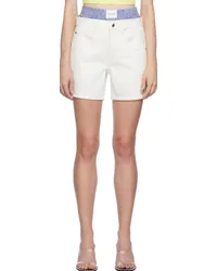 Alexander Wang Off-White Layered Denim Shorts 280a