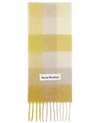 Acne Studios Yellow Mohair Checked Scarf Cqx