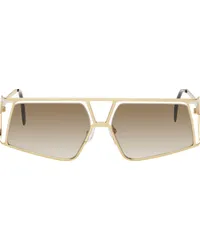 Filippa K Gold & White Angled Aviator Sunglasses Gold