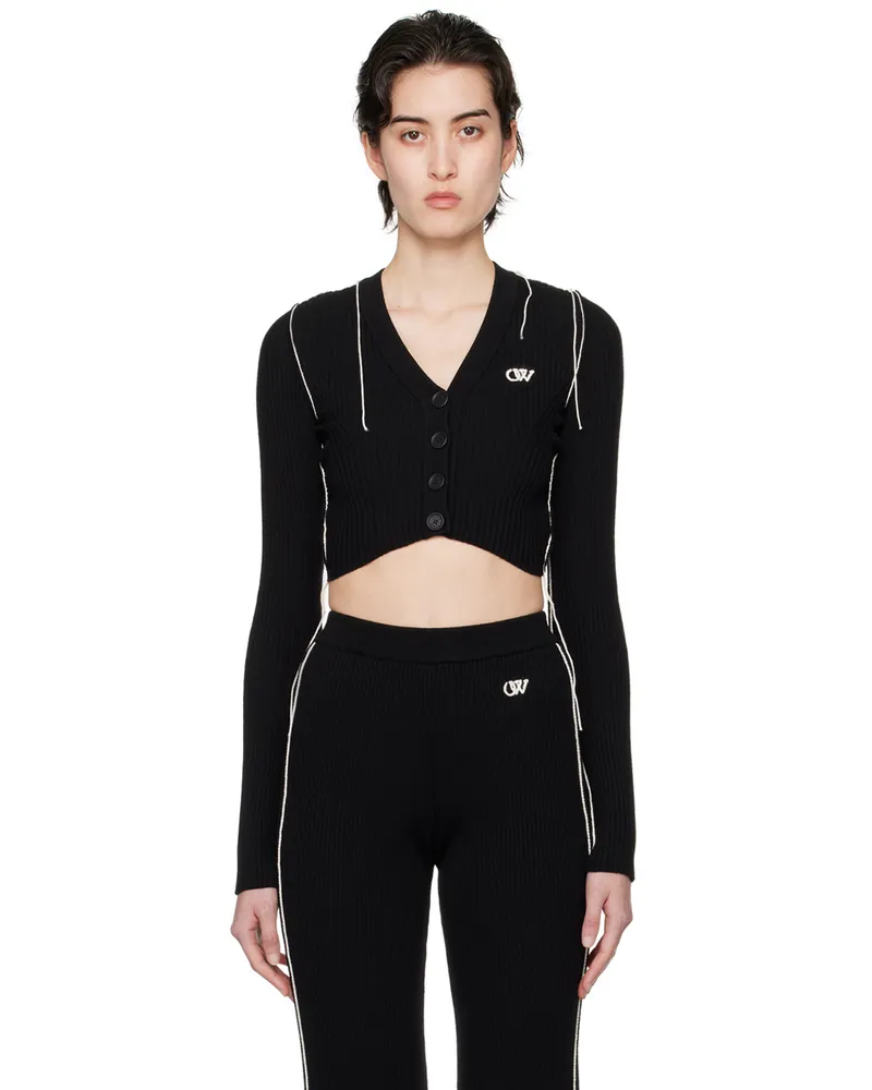 OFF-WHITE Black Piping Cardigan Black
