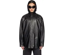 Black Embossed Leather Jacket