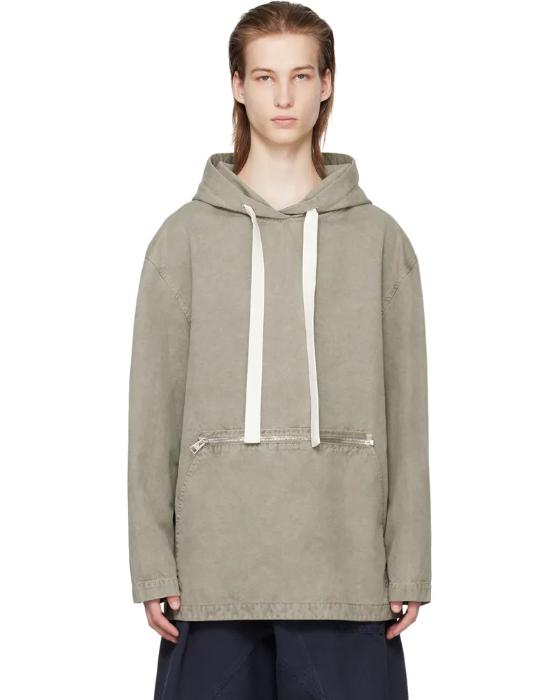J.W.Anderson Gray Garment-Dyed Hoodie 929