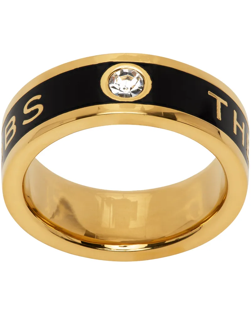 Marc Jacobs Gold & Black 'The Medallion' Ring 001