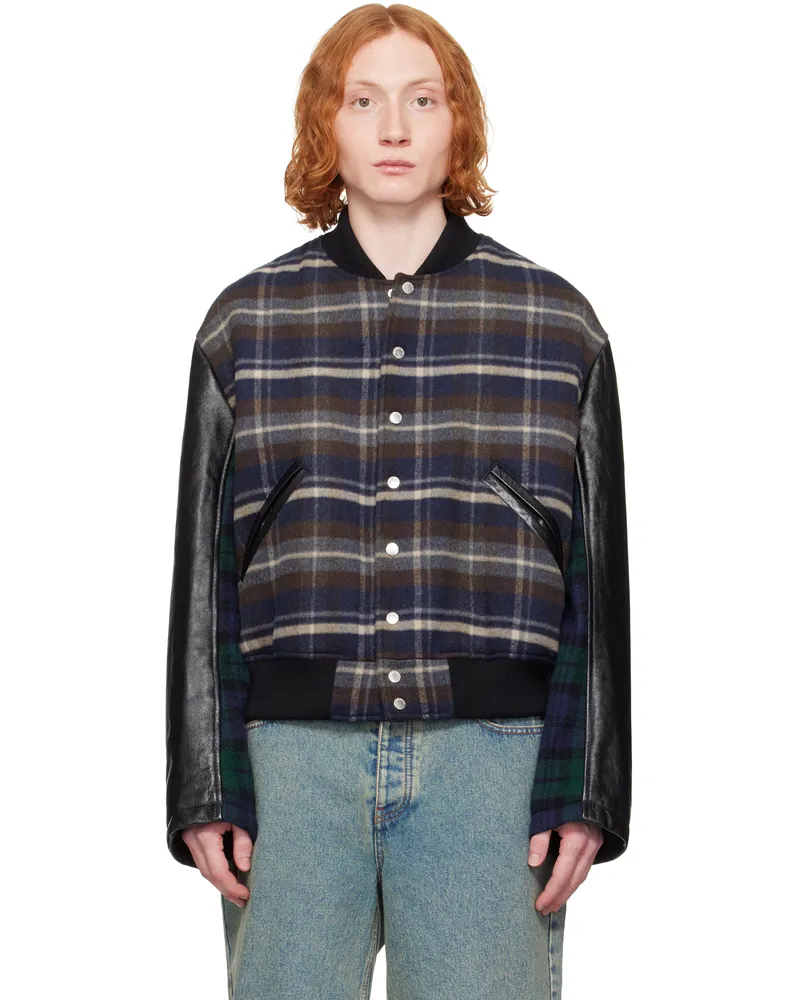 Marine Serre Multicolor Regenerated Tartan Scarves Bomber Jacket Mu00