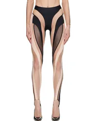 Thierry Mugler Black & Beige Spiral Leggings M99nmultico