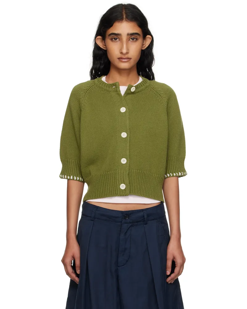 YMC Green Kwai Knit Cardigan 30-green