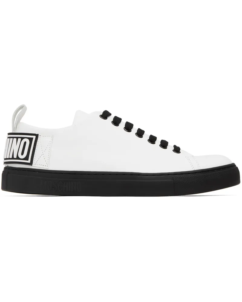 Moschino White Embossed Sneakers 100