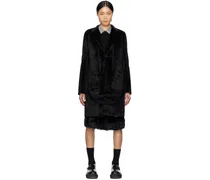 Black Paneled Faux-Fur Coat