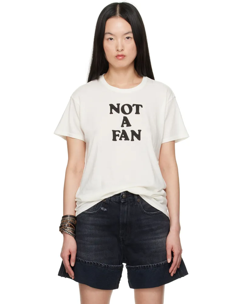 R13 Off-White 'Not A Fan' Boy T-shirt Ecru