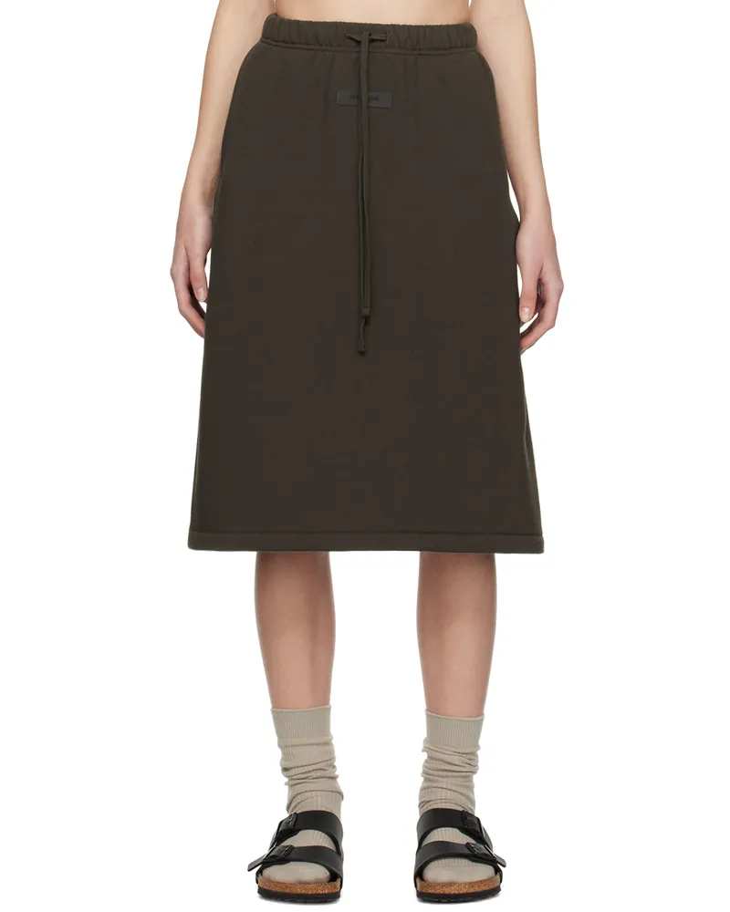 Fear of God Gray Drawstring Midi Skirt Off-black