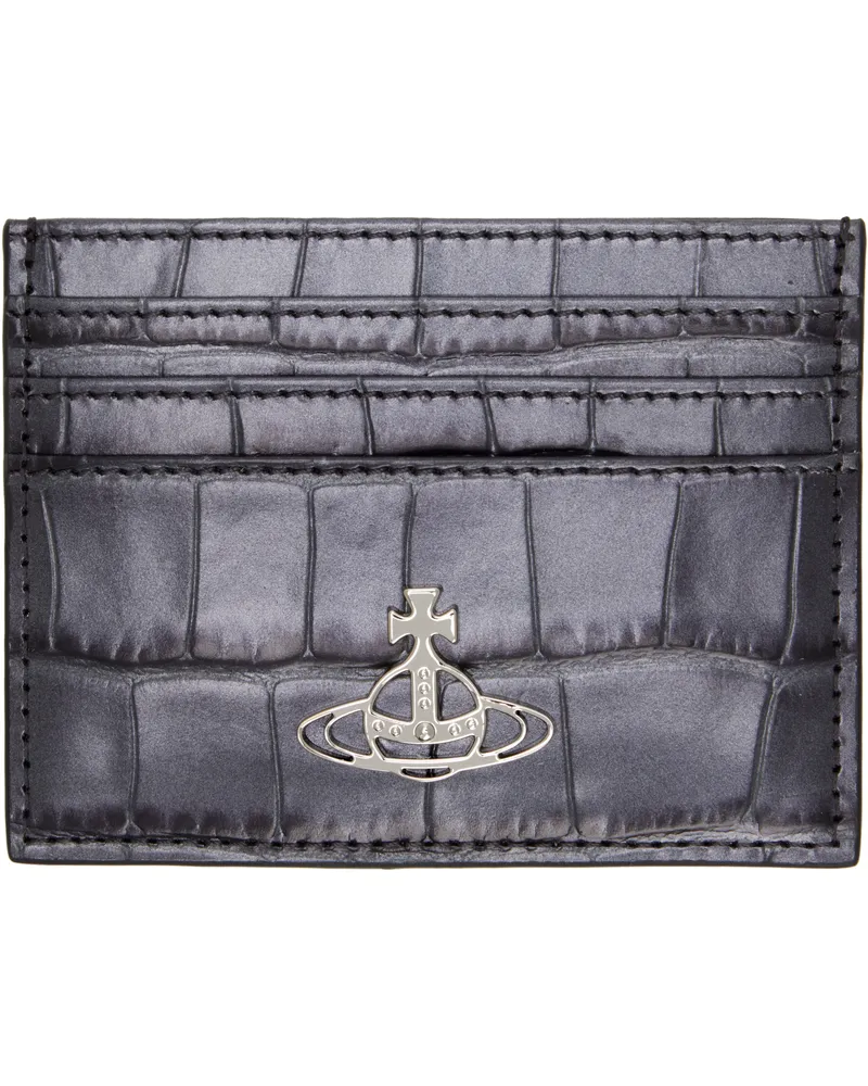 Vivienne Westwood Gunmetal Flat Card Holder Ss25-n405
