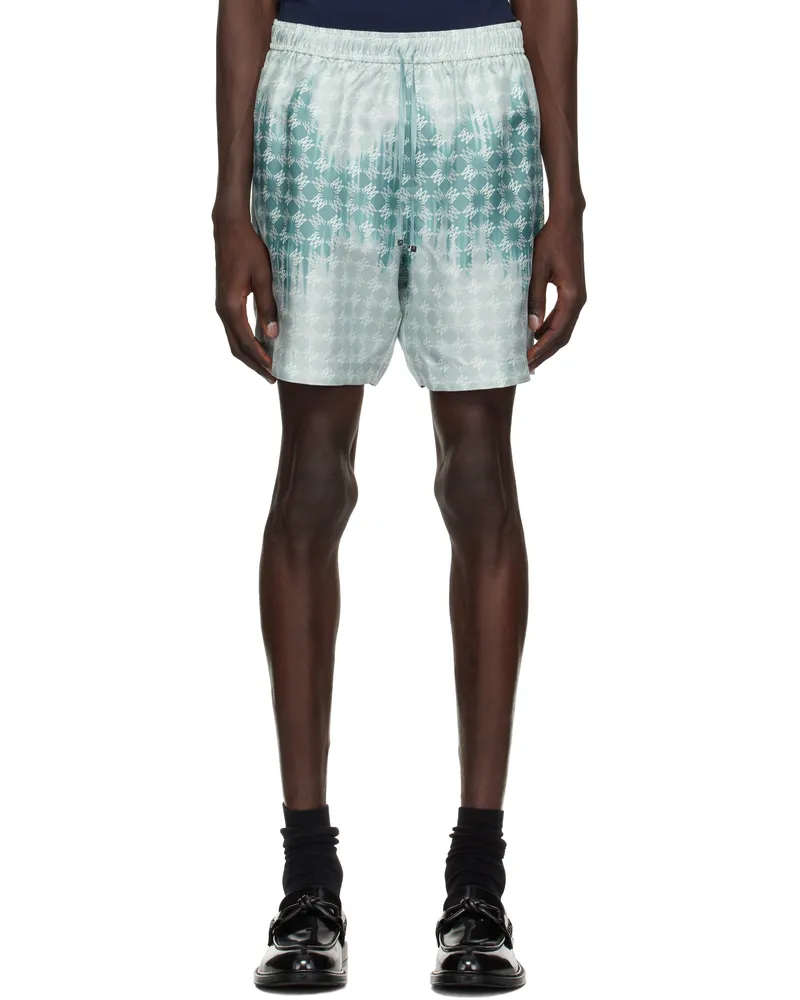 Amiri Blue 'MA' Quad Bleached Shorts Marine