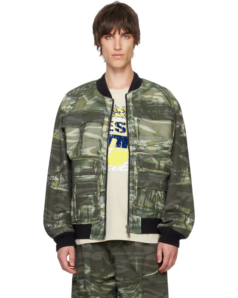 Diesel Khaki J-Mertz Bomber Jacket 5fqa