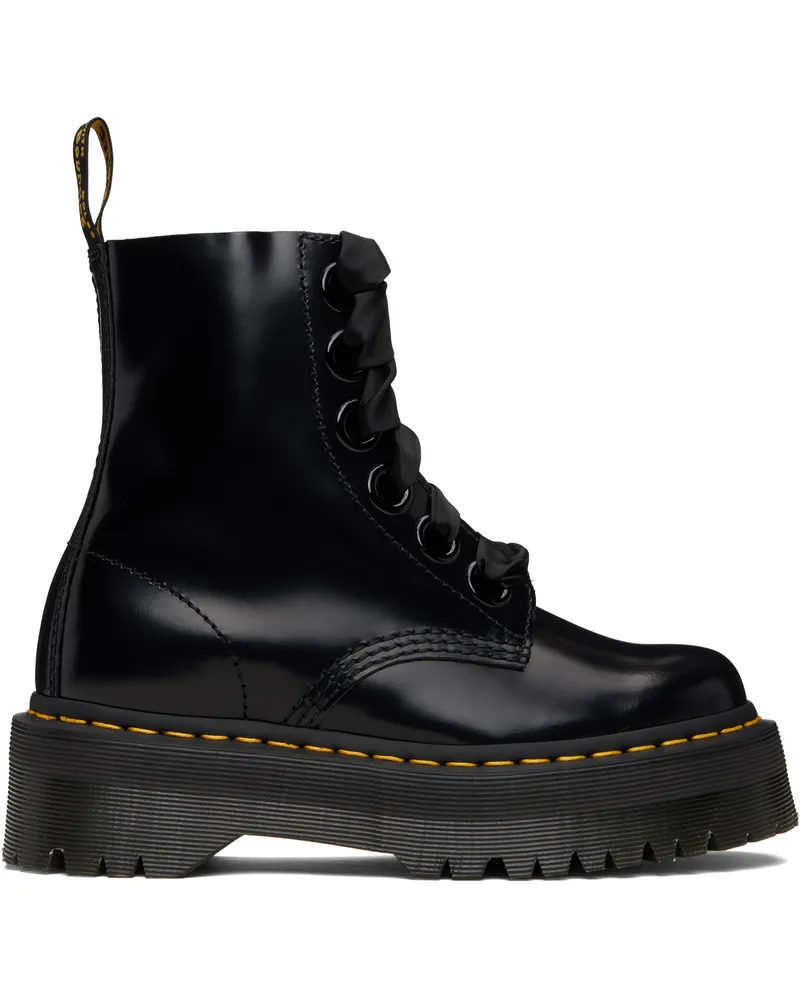 Dr.Martens Black Molly Leather Platform Boots Black