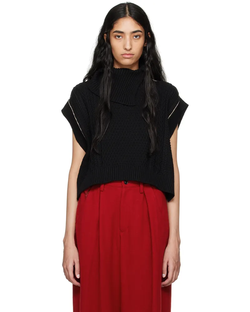 Yohji Yamamoto Black Aran Vest 2