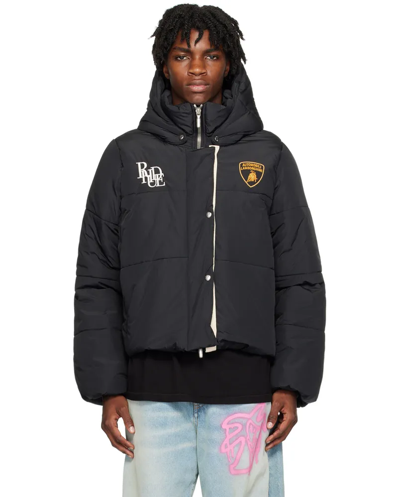 RHUDE Black Lamborghini Edition Puffer Jacket Black