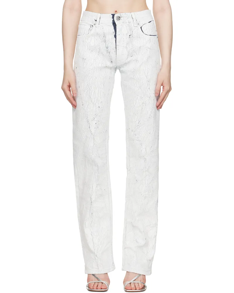 Maison Margiela White & Navy 5 Pockets Jeans 961