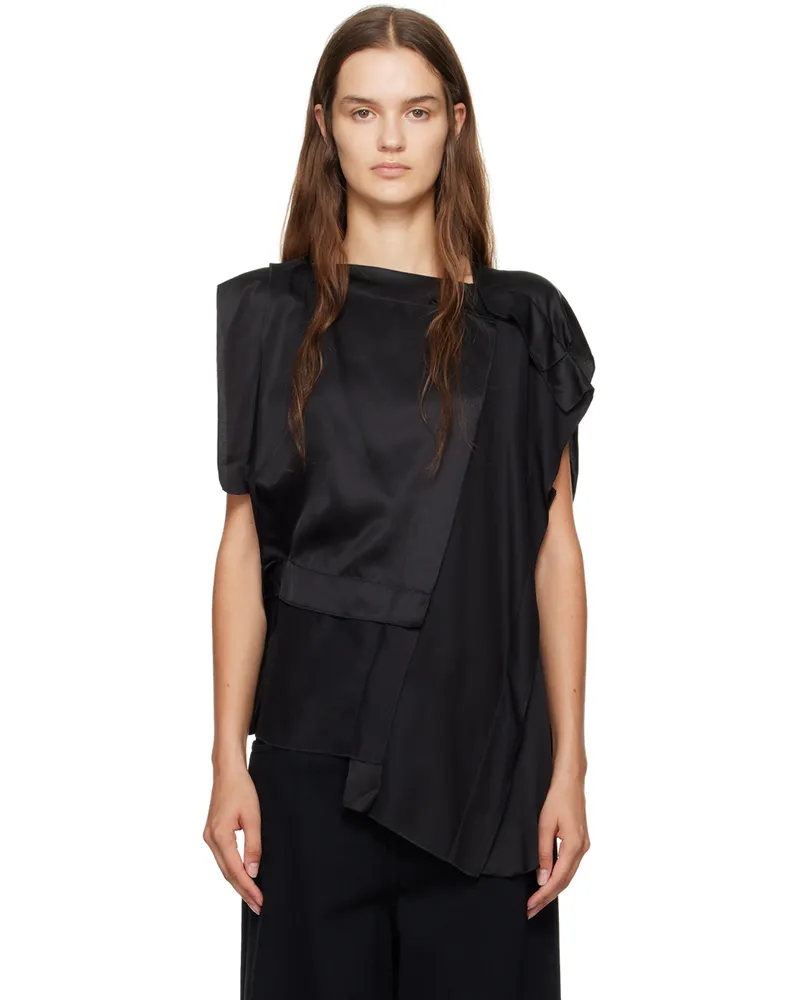 Maison Margiela Black Asymmetrical Blouse 900