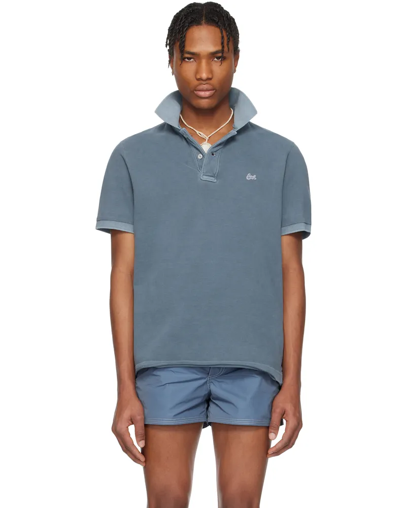 ERL Blue 'ERL' Polo Navy
